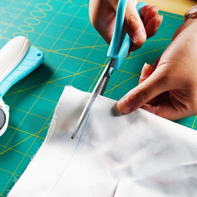 MANUFORE Professional Sewing Scissors Set: Big and Small Scissors, Rotary Cutter with 3pcs Extra Blades for Cutting Fabric - Image 4
